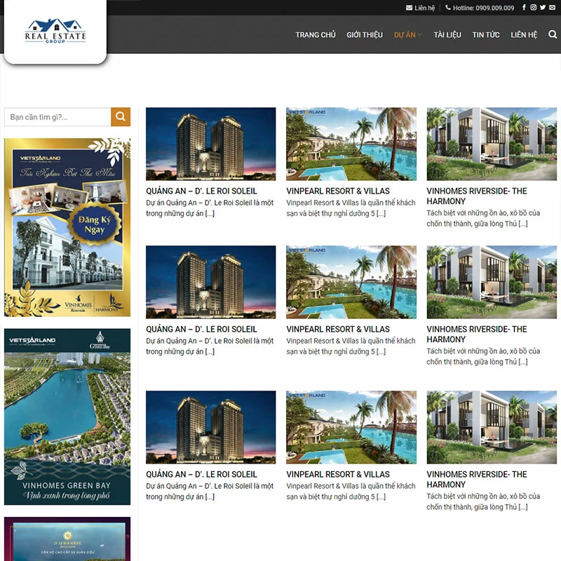 Mẫu website bất động sản trên 1 trang ảnh thumbnail 4