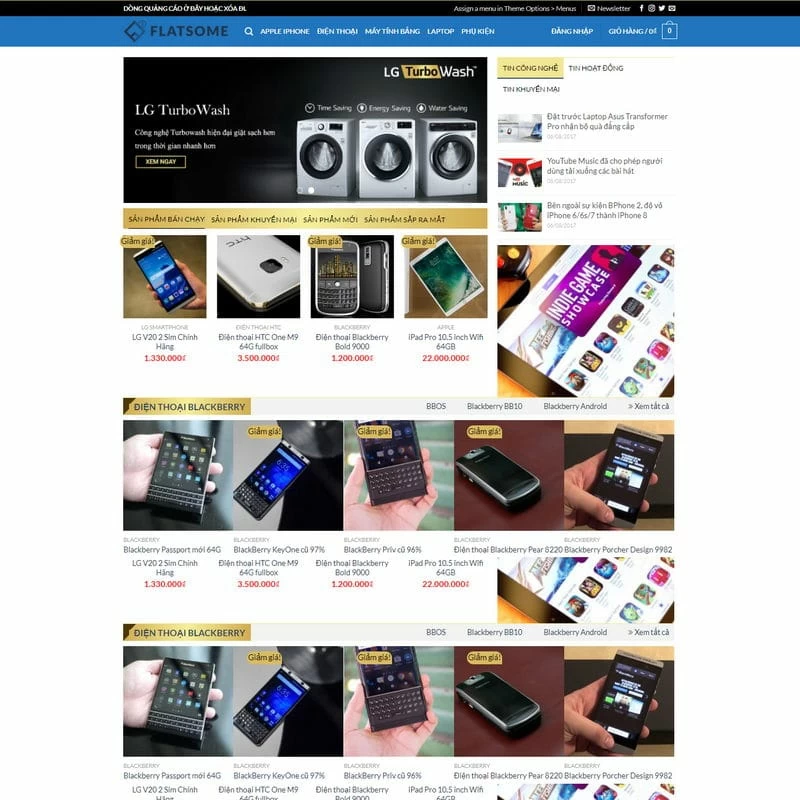 Mẫu website cửa hàng thiết bị điện tử, cửa hàng thiết bị công nghệ điện tử 