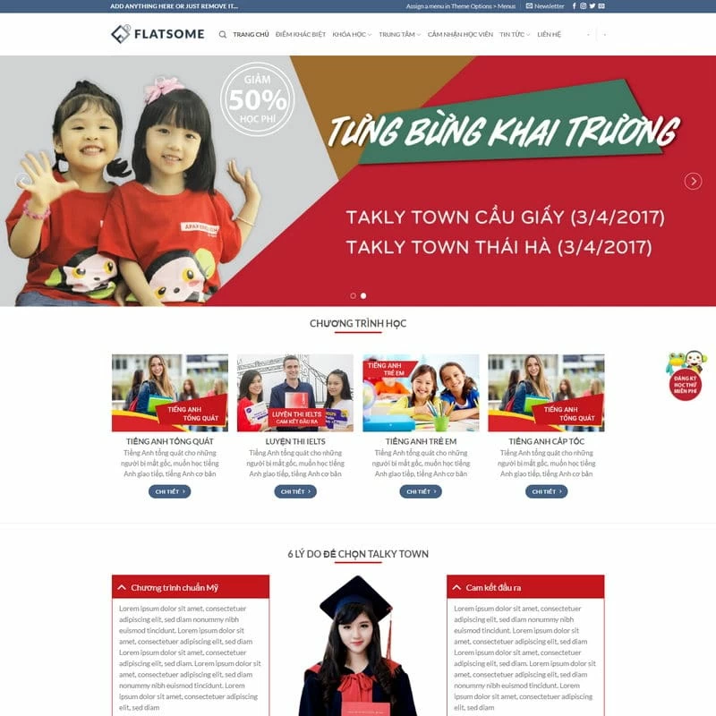 Mẫu thiết kế website trung tâm anh ngữ, web trung tâm đào tạo tiếng nước ngoài. ảnh 0