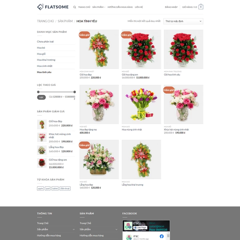mẫu thiết kế web - mẫu giao diện web shop hoa 3 ảnh 1